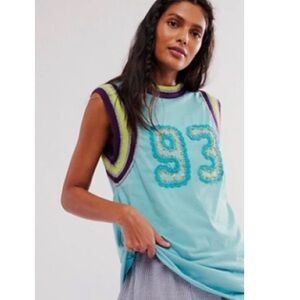 FREE PEOPLE Bali Handcrafted 93 Crochet Beaded Sleeveless Tee